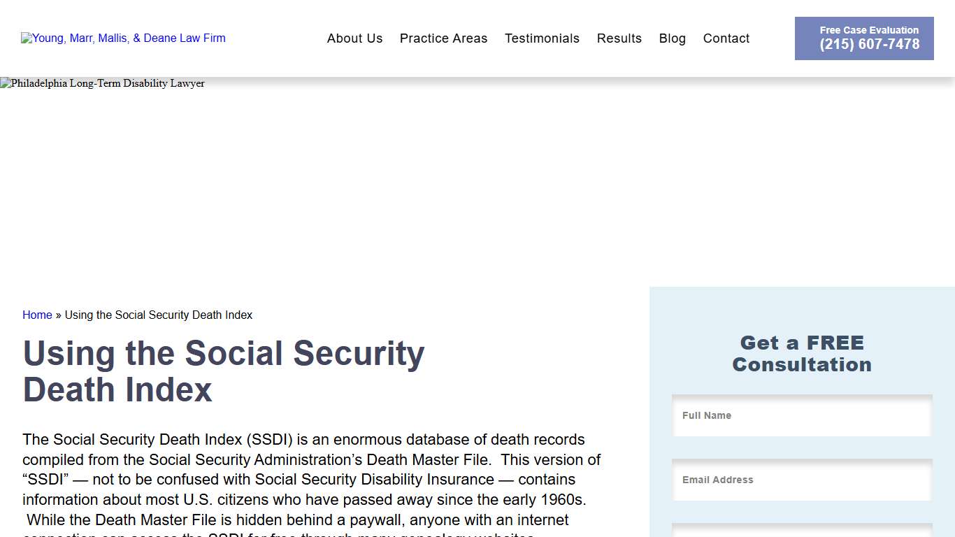 Using the Social Security Death Index - Young Marr Law Firm