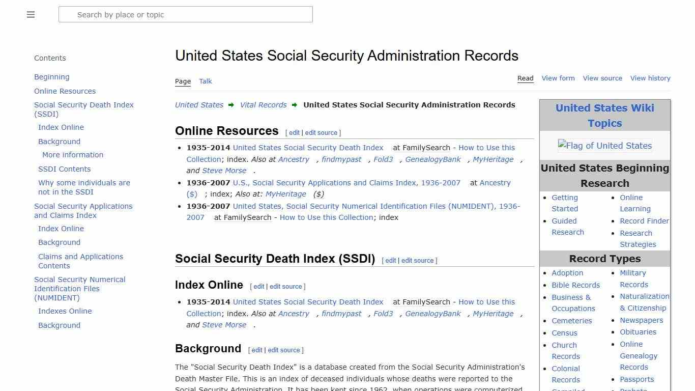 United States Social Security Administration Records • FamilySearch